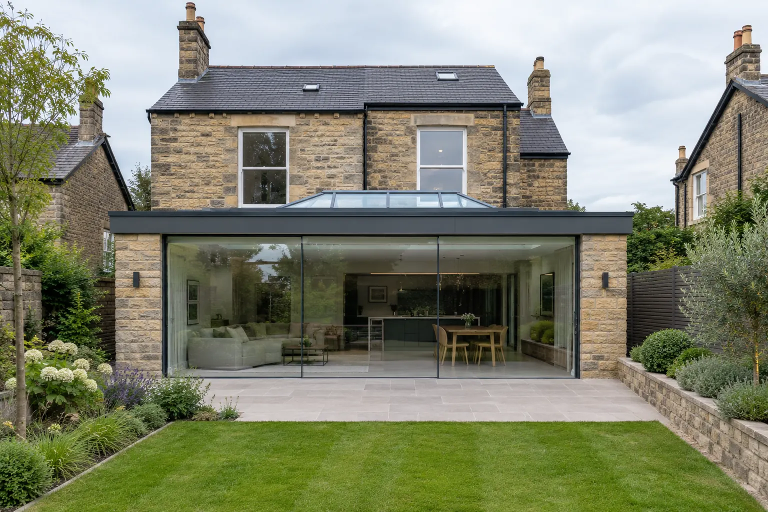 A finished house extension, from the Harlow & Pike example site